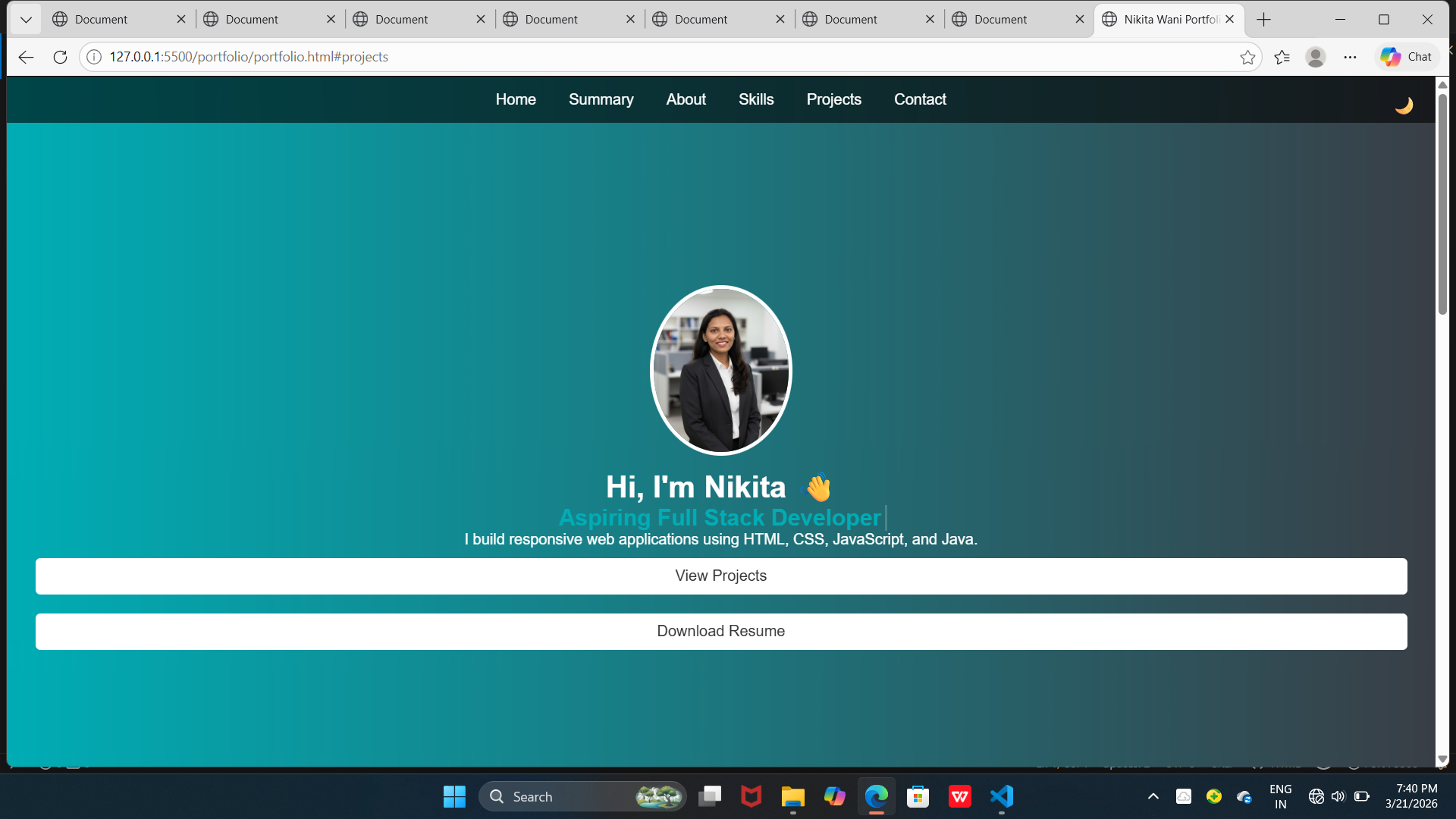 Nikita Wani Portfolio